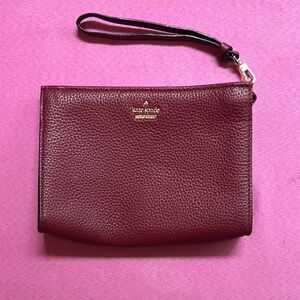 Kate Spade Deep Red Leather Clutch